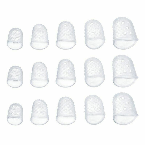 Meideal 15 pcs Clear Guitar Fingertip Protectors in 5 Sizes Silicone for Gu