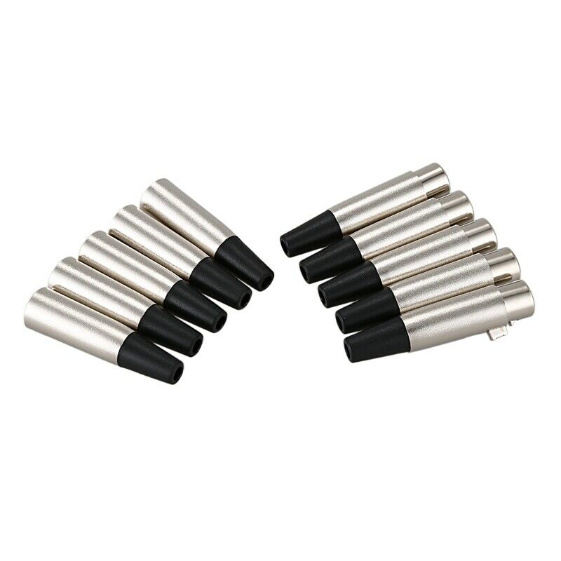 5 male plug & female jack 3pin XLR mic microphone cable cord audio connecto