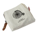 Classic Retro Canvas Purse Wallet Coin Bag Pouch Case Beige hanger N1W4