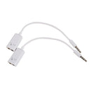 3.5mm Male to 2 Female Y Splitter Mic Speaker Cable White 18cm 2 Pcs Y9V2