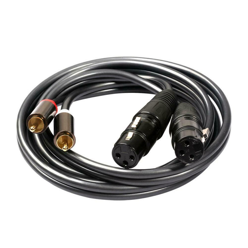 1.5m 4.9ft Dual XLR Female to Dual RCA Male Plug Audio Signal Patch Cable