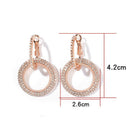 Fashion Luxury Round Earrings Lady Crystal Geometric Hoop Earrings Jewelry