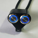 Alloy Handlebar Headlight ON/OFF CNC Dual Push Button Switch Blue Light