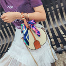 Women's straw bag Crossbody bag Woven bag Summer leisure bag Small round si