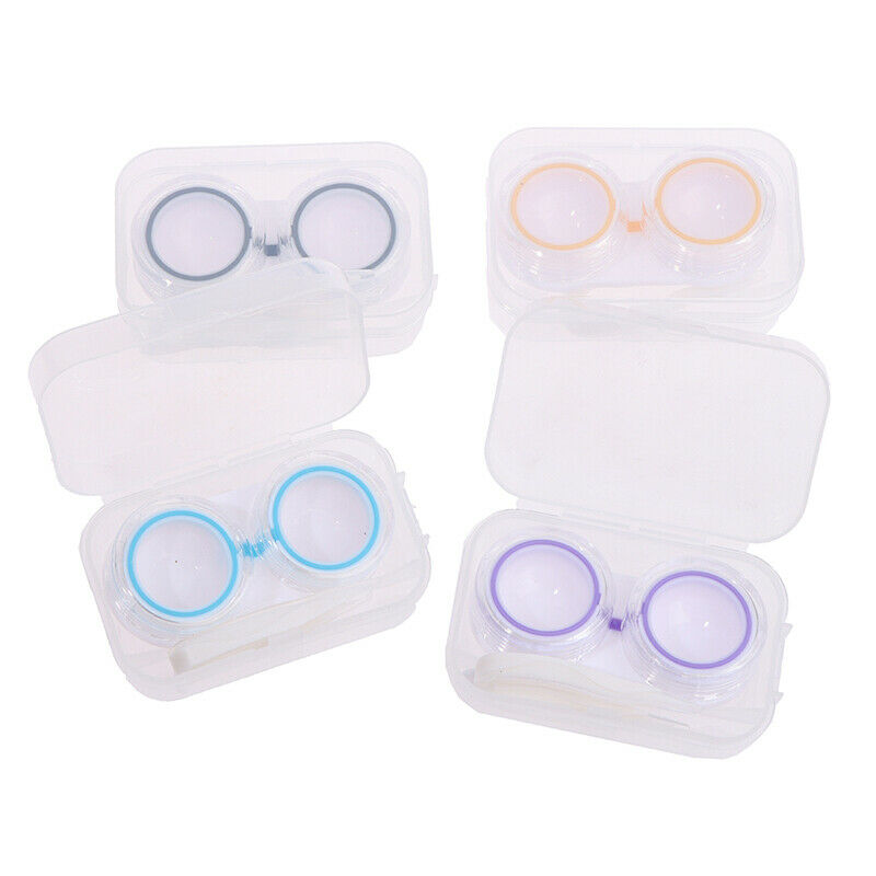 Plastic Candy Color Transparent Contact Lens Partner Case Travel Kit StoragSEAU