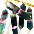 50g 50-60MM Natural Colorful Fluorite Quartz Crystal Wand Point Healing Stone AU