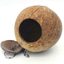 1xNatural Coconut Shell Bird Nest House Hut Cage Feeder Pet Parrot Parakeet E7J9