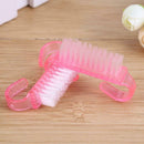 10pcs Nail Cleaning Brushes Pink Plastic Handle Dust Remover Manicure Tools A
