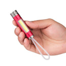 Mini COB LED Camping Flashlight Key Ring Lamp for Outdoor Emergency (Red)