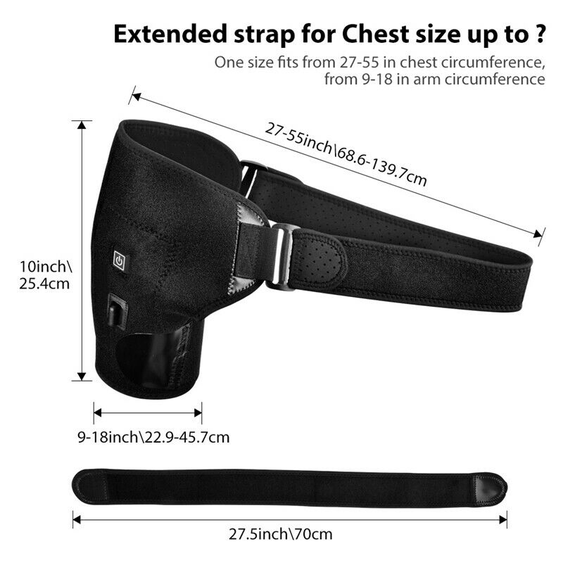 Electric Heat Therapy Adjustable Shoulder Brace Back Support Belt Dislocate G1B3