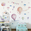 Balloons Flag Rain Wall Stickers For Kids Rooms Decals Children Bedroom Kin
