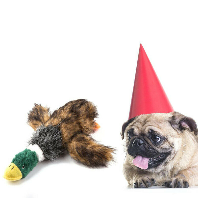 Realistic Pet Puppy Dog Chew Squeaker Squeaky Sound Wild Duck Plush Funny Toys