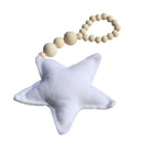 Wooden Beaded White Star Hanging Ornament for Home Wedding DIY Decor