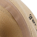 Summer Womens Wide Brim Do Not Disturb Sun Hat Embroidery Straw Cap Floppy  S2C9