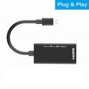 Type-C and Micro USB to HDMI 1080P HD Audio Video Adapter Cable for HDTV