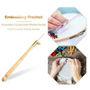 Embroidery Crochet Hook Wooden Handle French Crochet Sewing Needles Craft