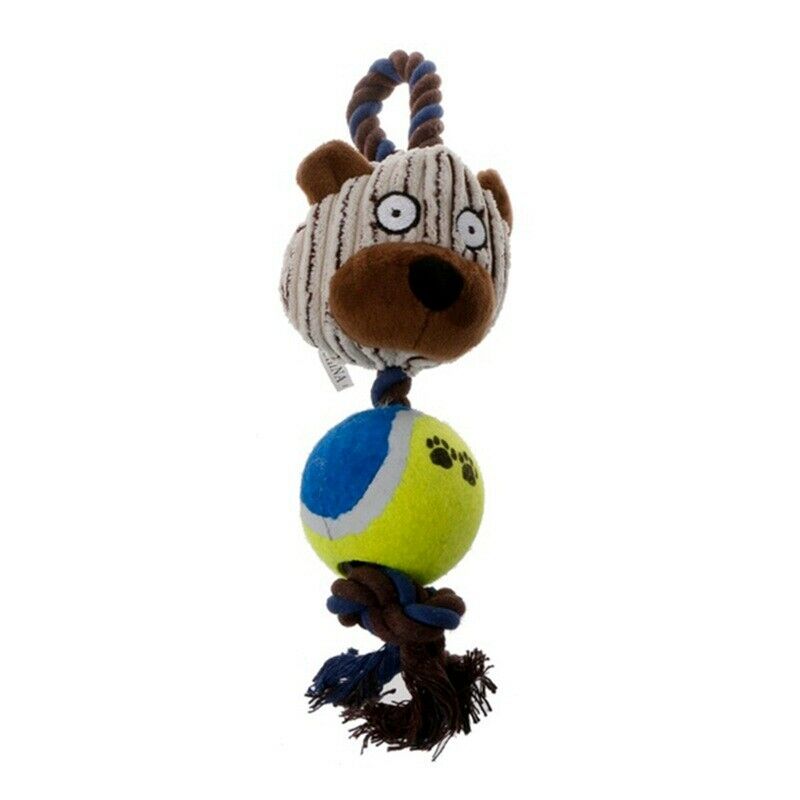 Cotton Ropes Tennis Ball Plush Dog Toys Pet Playing Bear Interactive Chew S U4J2