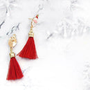 Christmas Earrings Santa Claus Tassel Long Dangles Ear Jewelry (Style 1) A