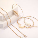 5 Pieces / Set Of Bracelets Shell Gravel Beaded Moon Bracelet Ladies Alloy