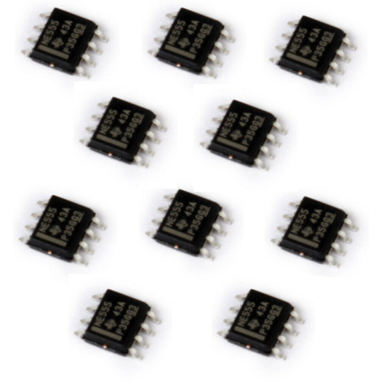 10pcs SMD NE555 555 Timer IC Module SOP8 Integrated Circuit Chip Black