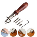 DIY 7 In 1 Adjustable Stitching Groover Crease Leather Tool Set Kit Z3T9 Le Q0N6