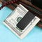 Portable Stainless Steel Fourfold Money Clip Unisex ID Cards Holder(Black)