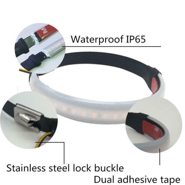 1 Pair SMD LED Strip Bike Motorcycle Car Fork Turn Signal Indicator Lig ECS