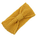 Crochet Flower Bow Knitted Head wrap Headband Hair Band (Turmeric)