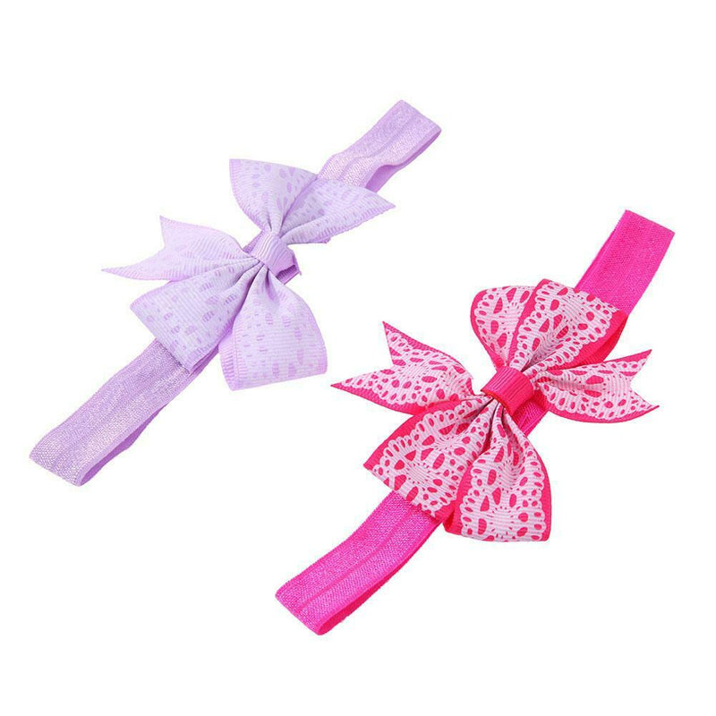 10pcs Fashion Baby Kids Print 10 Color Bowknot Princess Hairband Headband