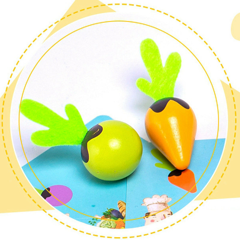 Children Wooden Vegetable Memory Montessori Toys Enlightenment Puzzle Fun