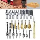 23Pieces Professional Woodworking Chamfer Drilling Tool Woodworking Accessory