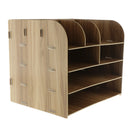 Desktop Organizer Office Storage Rack Wood Display Shelf Display gray