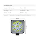 Square 48W LED Work Light 12V 24V Off Road Flood Spot Truck New Lamp For Ca X8N3
