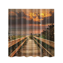 71'' Shower Curtain Bathroom Water Resistant Polyester Fabric Sea Sunrise