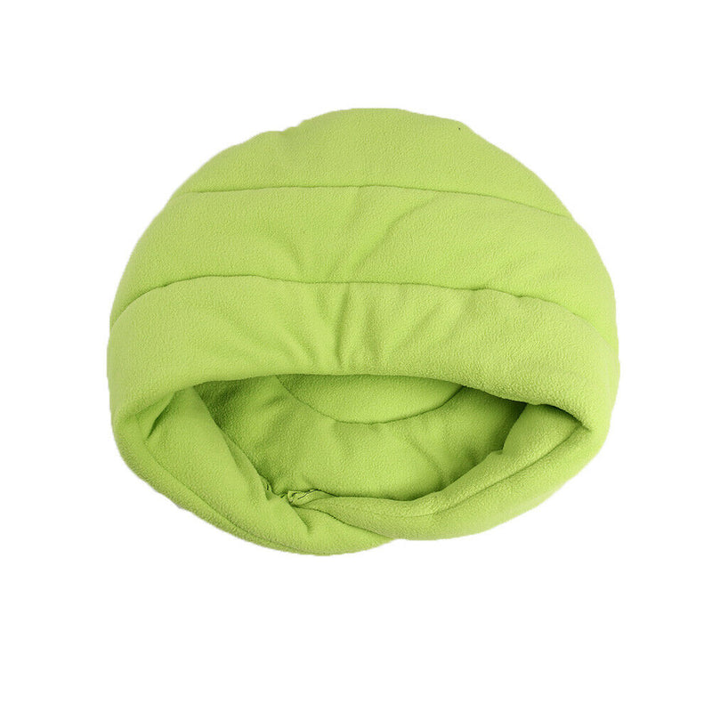 Warm Fleece Pet Sleeping Bag Nest Soft Kennel Cats Dog Bed House (Green L) A