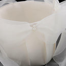Beige Satin Flower Girls Basket Large  Bows Ribbons Wedding Supplies