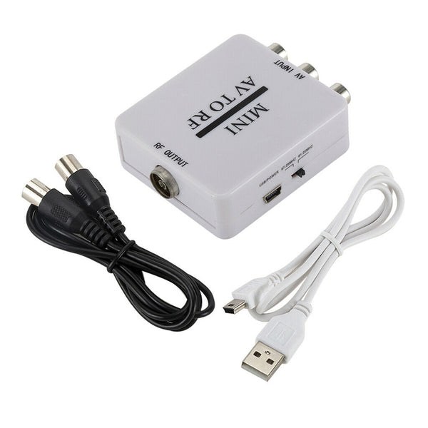 2Pc Rca Cvsb AV To RF Adapter 67.25Mhz 61.25Mhz Video Audio TV Signal