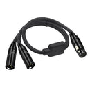 3Pin XLR Female Jack To Dual 2Male Plug Y Splitter Cable Adaptor Audio Cable