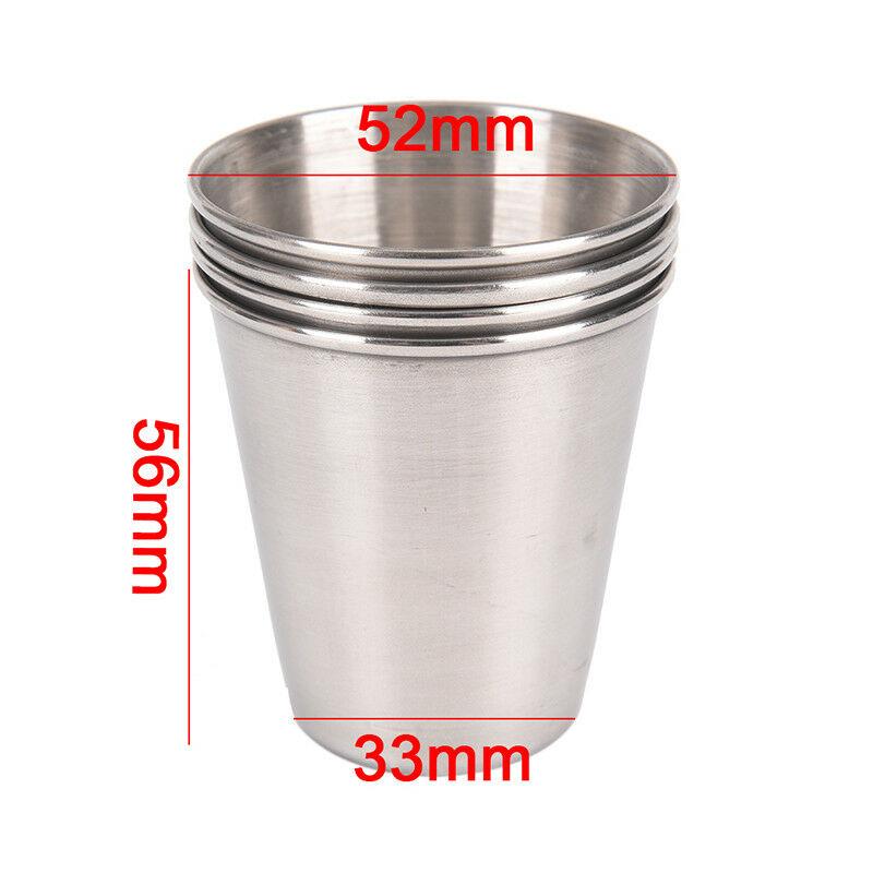 1 Set of 4 Stainless Steel Cover Mug Camping Cup Mug Drinking Coffee With CaseOZ