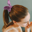 25pcs Hair Scrunchies Pack Bunny Ear Bands Elastic Pony Holders For Women Girl