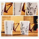 Creative novelty harp handle ceramic cup free spectrum coffee milk tea cup