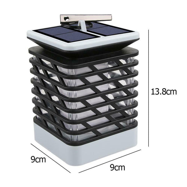Waterproof LED Solar Lamp Flickering Smokeless Flameless Candle Flame Lamp A#S