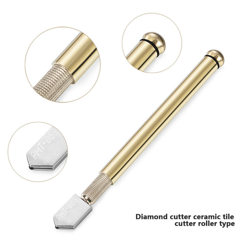 1* Heavy Duty Professional Glass Cutter Diamond Tip Antislip Handle Cutting Tool