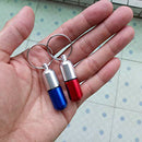 2 Pack Waterproof Pill Fob Medium Size Keychain Pill Holder, Emergency Aspi