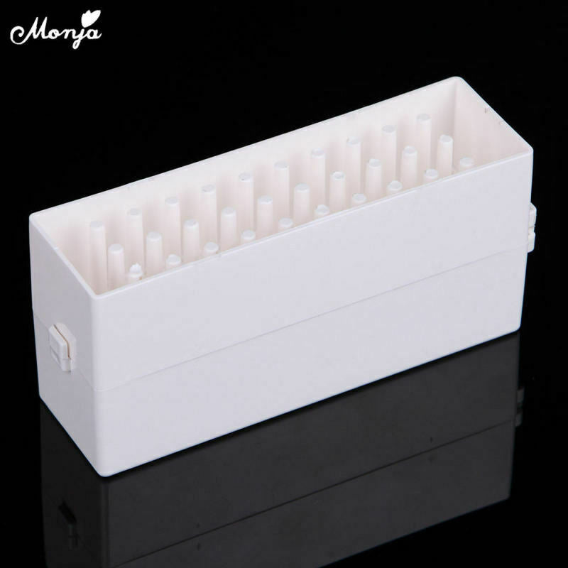 30 Holes Acrylic Nail Art Drill Bit Holder Stand Storage Container Case  NIY