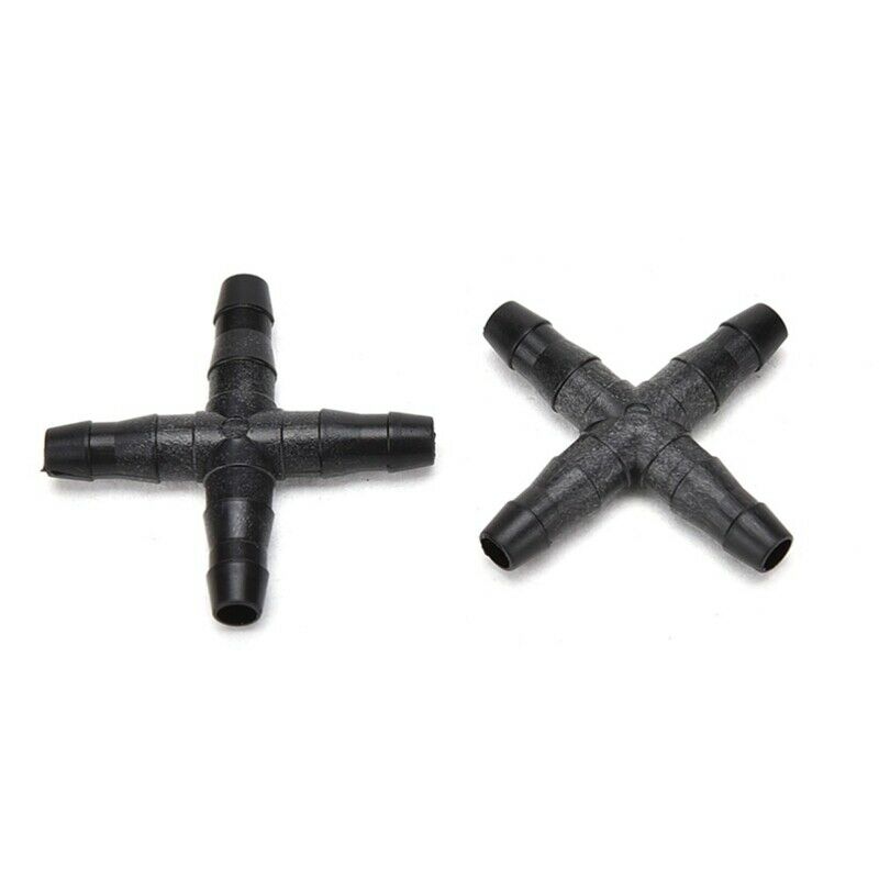 20 Pcs Black Sprinkler Irrigation Tee Pipe Barb Hose Fitting Joiner Drip Sy