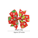 6Pcs Girl Christmas Holiday Gift Snowflake Ribbon Hair Bows Clip Girl Hairpin MO