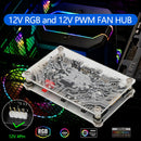 1 to 6 Fan Splitter HUB 4 Pin 12V ARGB LED Strip 12V PWM Cooler Adapter