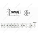 60Pcs M3 * 6-20mm Countersunk Self Tapping Phillips Screws Set-Black Zinc Steel
