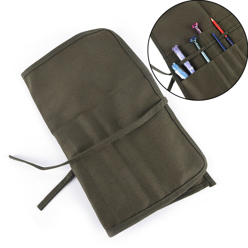 Roll Up Canvas Paint Brush Bag For Artist Draw Pen Brush School Arts Supplies 3C